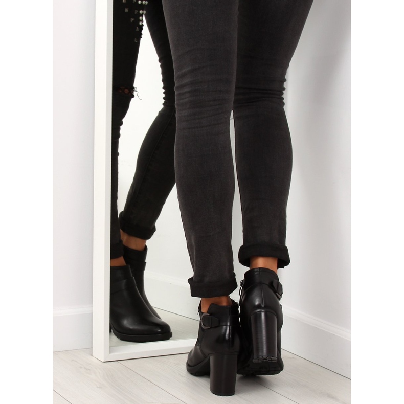 Bottines à talons noires 3439 Noir le noir 1