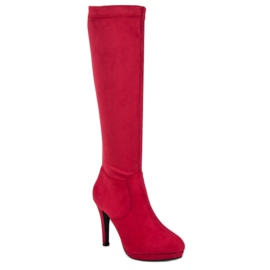 Small Swan Bottes sexy pour femmes rouge 1
