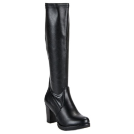 Bottes noires sur le talon VINCEZA le noir 1