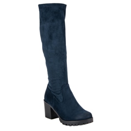 Bottines à talons en daim de VINCEZA multicolore bleu 1