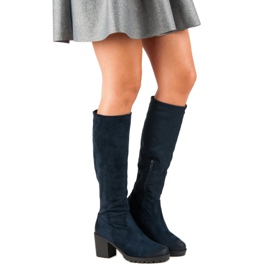 Bottines à talons en daim de VINCEZA multicolore bleu 4