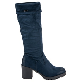 Bottines à talons en daim de VINCEZA multicolore bleu 3