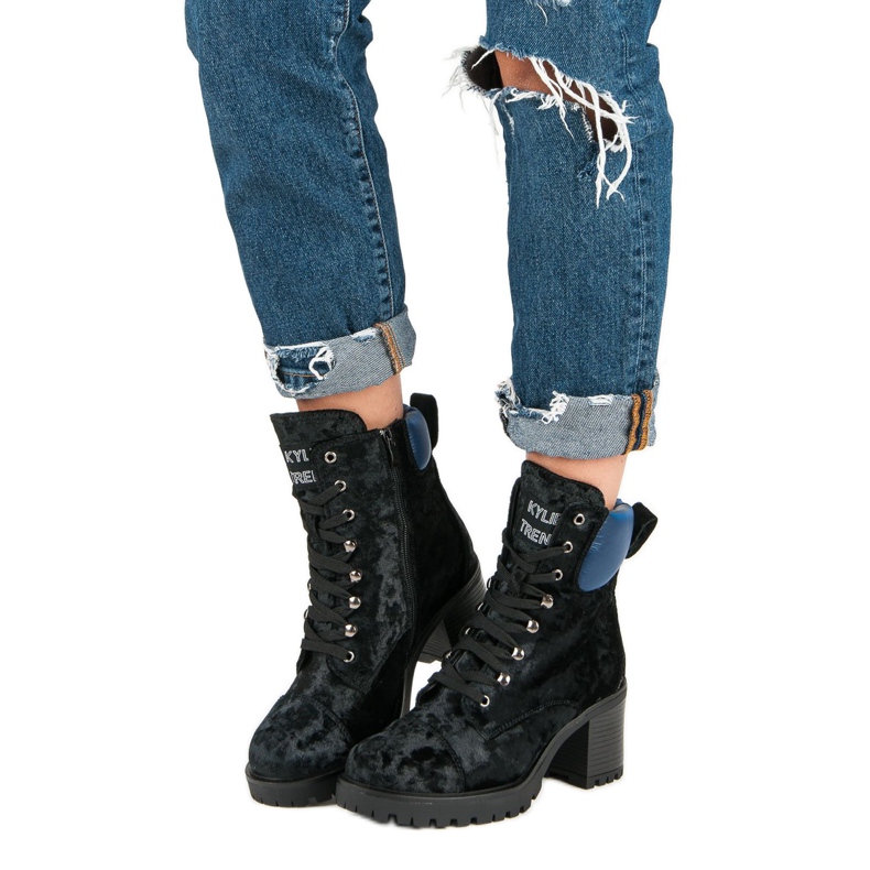 Kylie Travailleurs en velours le noir 1