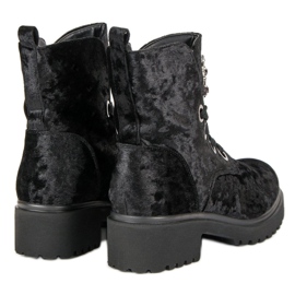 Kylie Bottes en velours à la mode le noir 5