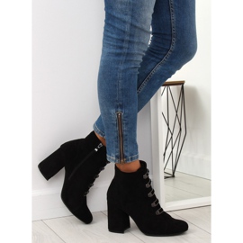 Noir OM-15 Bottines noires à talons 2