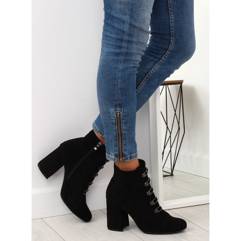 Noir OM-15 Bottines noires à talons le noir 2