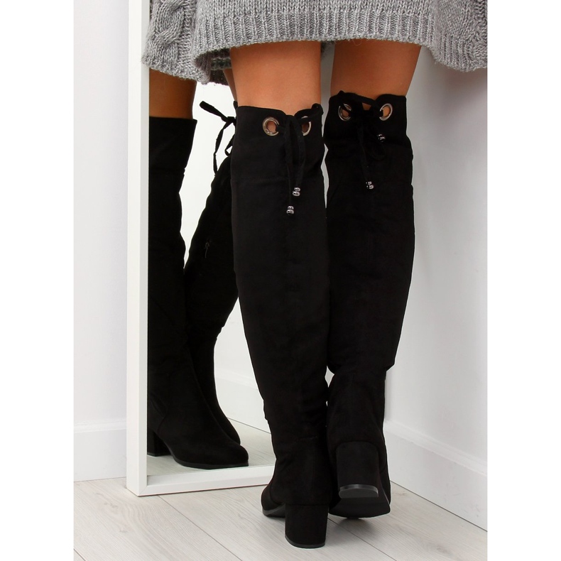 Bottines noires à talons B-318 noir le noir 2