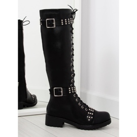 Bottes d'équitation à crampons noir PE116 noir le noir 1