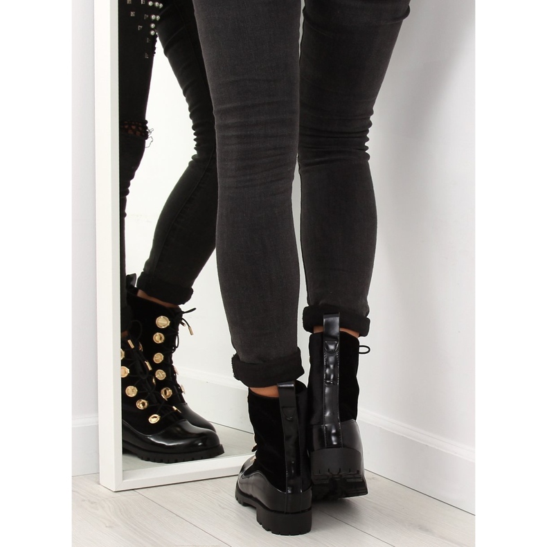 Ouvriers en velours avec boutons noir R113p Noir 1