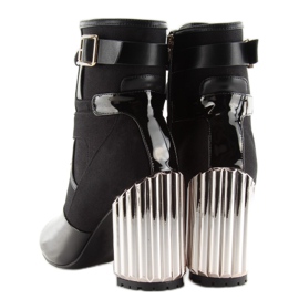 Bottines noires à talon métallisé AE69P le noir 1