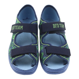 Befado chaussures pour enfants sandales pantoufles 969y124 vert bleu marine 3
