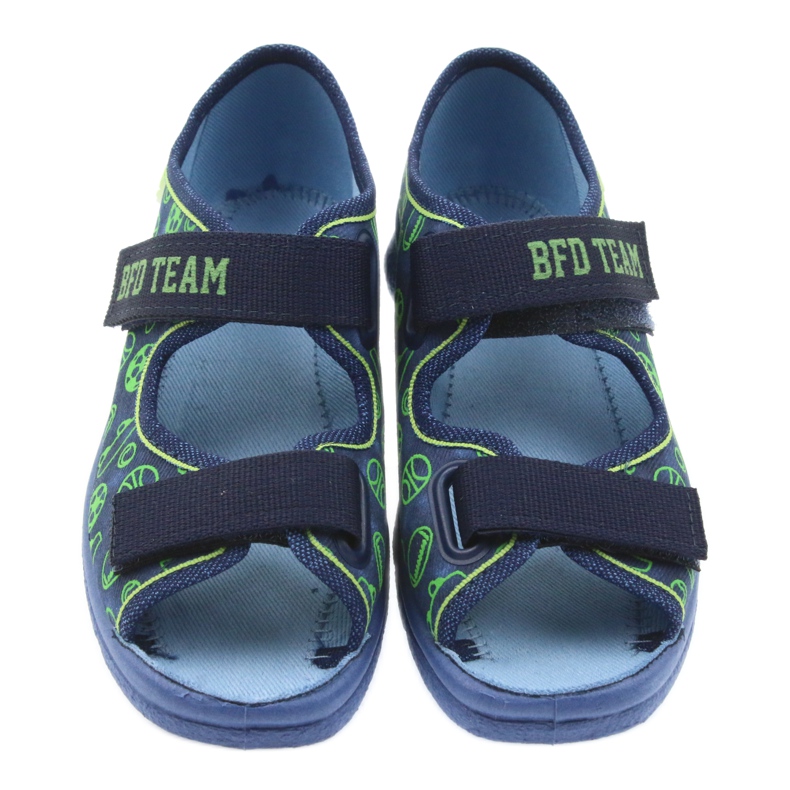 Befado chaussures pour enfants sandales pantoufles 969y124 vert bleu marine 3