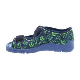 Befado chaussures pour enfants sandales pantoufles 969y124 vert bleu marine 2