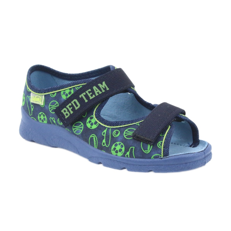 Befado chaussures pour enfants sandales pantoufles 969y124 vert bleu marine 1
