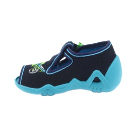 Befado chaussures pour enfants pantoufles 217p095 bleu vert bleu marine 2