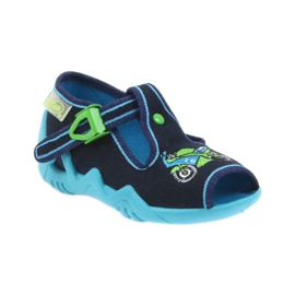 Befado chaussures pour enfants pantoufles 217p095 bleu vert bleu marin 1