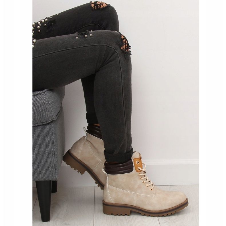 Bottes en bois pour femmes beige GD-ZN27 Beige 1