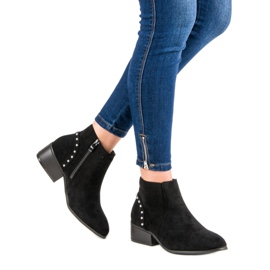 Bottines décontractées en daim le noir 1