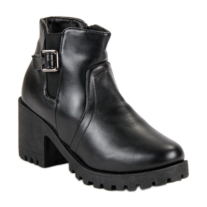 Bottes noires avec fourrure le noir 1