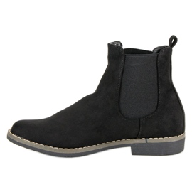 Super Mode Bottines Chelsea en daim noires le noir 3