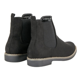 Super Mode Bottines Chelsea en daim noires le noir 4