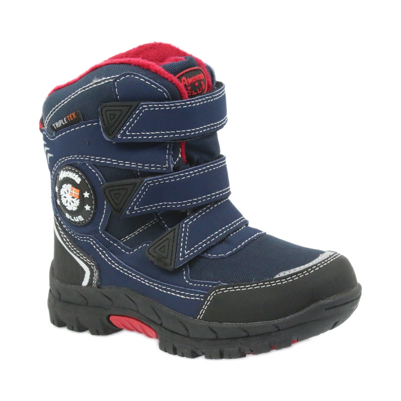 American Club Bottes d'hiver américaines avec une membrane 0926 noir rouge bleu marine 1