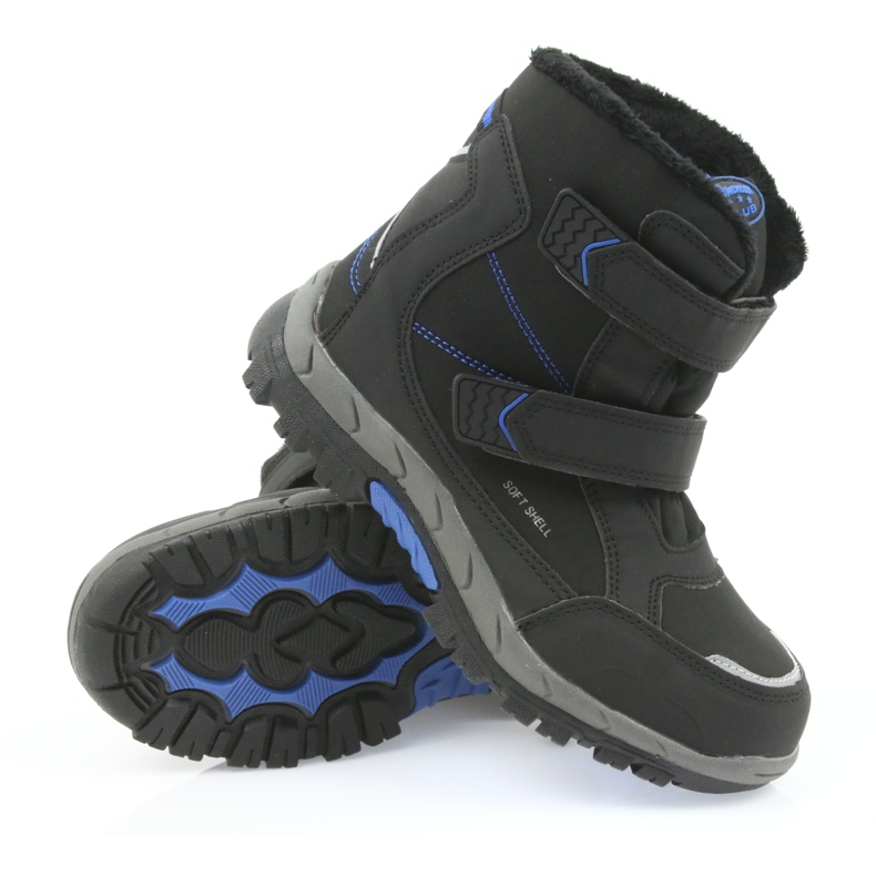 American Club Bottes américaines bottes d'hiver avec une membrane 3123 noir bleu 3