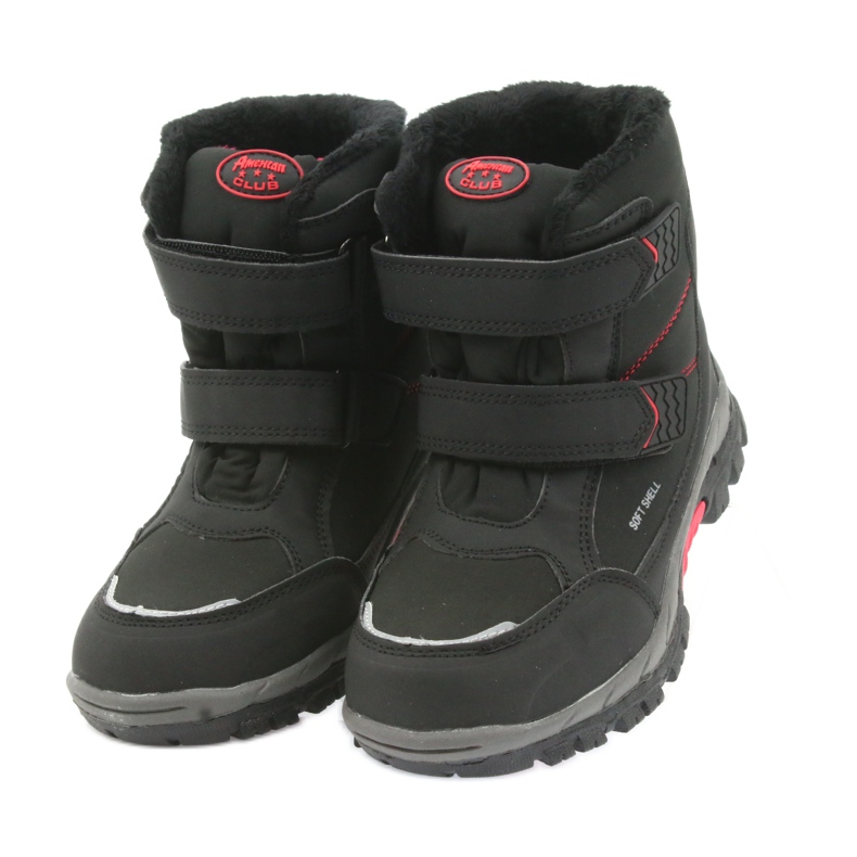 American Club Bottes américaines bottes d'hiver avec une membrane 3123 noir rouge 4