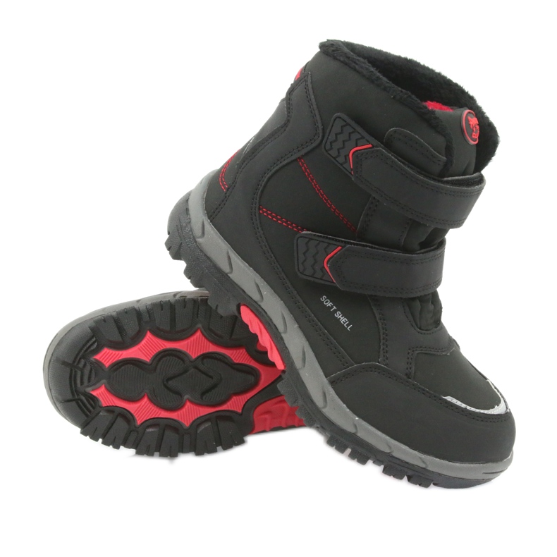American Club Bottes américaines bottes d'hiver avec une membrane 3123 noir rouge 3