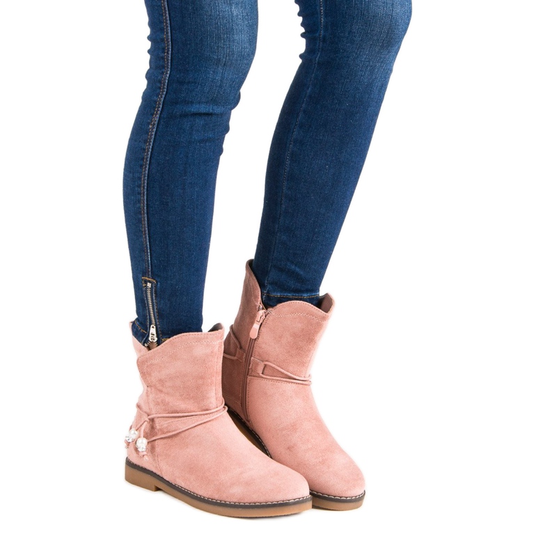 Bottes d'automne confortables rose 1