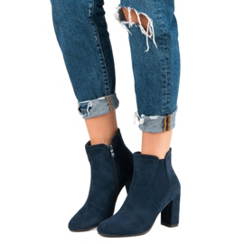 Bottines en daim sur le poteau le noir bleu 4