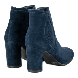 Bottines en daim sur le poteau le noir bleu 3