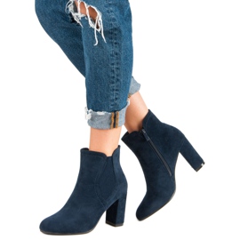 Bottines en daim sur le poteau le noir bleu 5