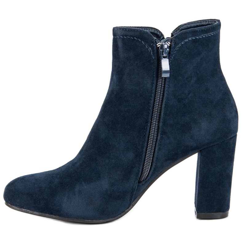 Bottines en daim sur le poteau le noir bleu 1