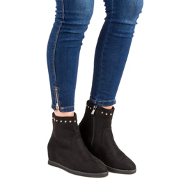Seastar Bottes compensées en daim le noir 6
