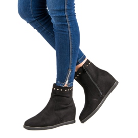 Seastar Bottes compensées en daim le noir 1