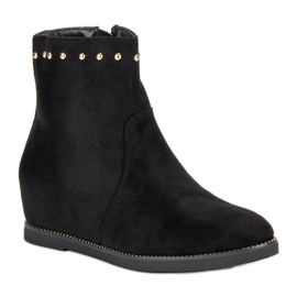 Seastar Bottes compensées en daim le noir 2