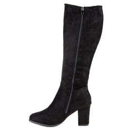 Bottines à talons en daim le noir 4