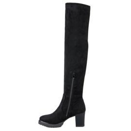 Bottines compensées en daim le noir 4