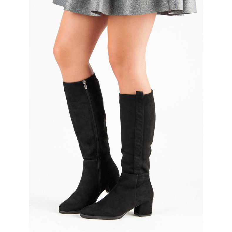 Filippo Bottes en daim classiques le noir 1