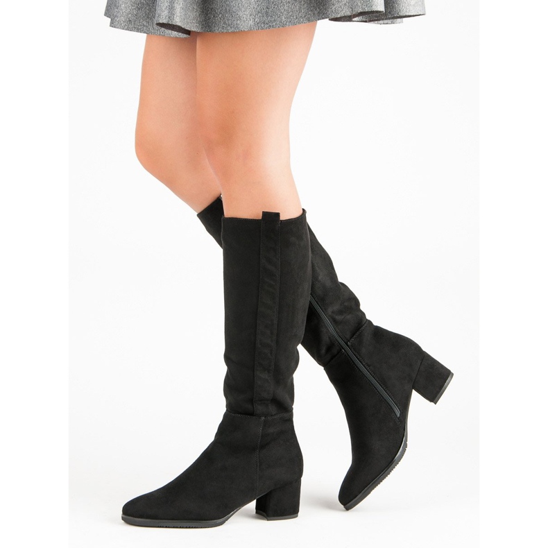 Filippo Bottes en daim classiques le noir 2