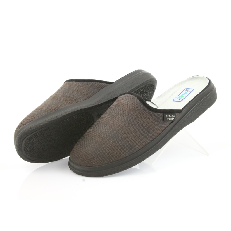 Befado chaussures pour hommes pantoufles pantoufles de santé 125m012 noir brun 4