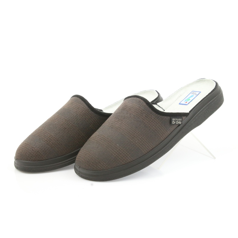 Befado chaussures pour hommes pantoufles pantoufles de santé 125m012 noir brun 3