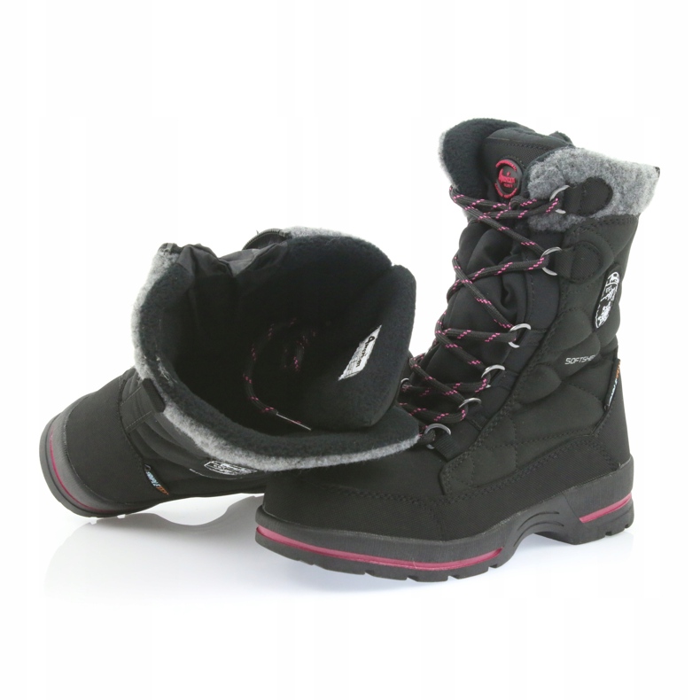 American Club Bottes de neige softshell noires avec membrane américaine SN19/20 rose gris 4
