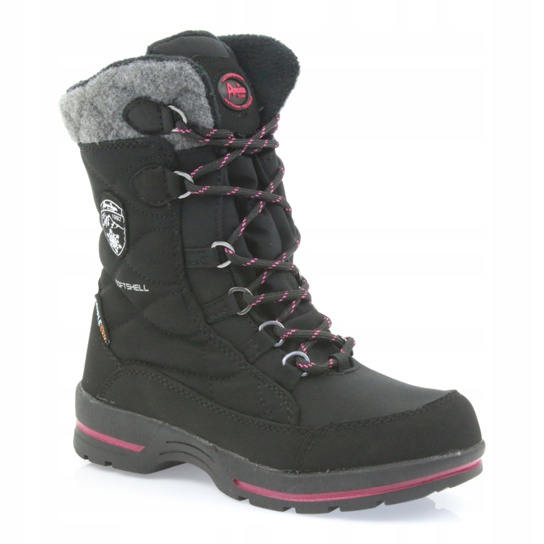 American Club Bottes de neige softshell noires avec membrane américaine SN19/20 le noir rose gris 1