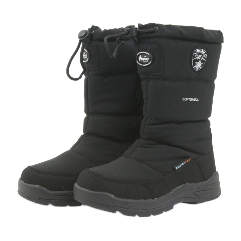 American Club Bottes de neige American 801SB noires avec membrane 3