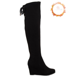 Bottines compensées noires LB-263 1
