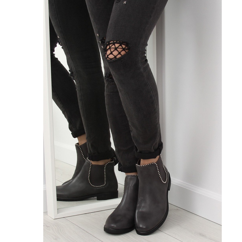 Bottines Chelsea grises pour femmes 1003-PA Gris 1