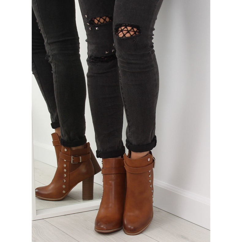 Bottines à talon camel 88073 brun 1