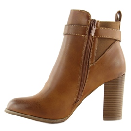 Bottines à talon camel 88073 brun 6